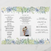 Elegant Succulent Groen Huwelijksprogramma Flyer (Voorkant)