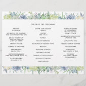 Elegant Succulent Groen Huwelijksprogramma Flyer (Achterkant)