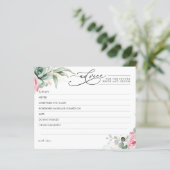 Elegant Succulents Greenery Pink Advice Kaart (Staand voorkant)