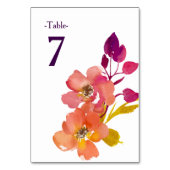 Elegant Summer Bouquet Wedding Table Kaart (Achterkant)