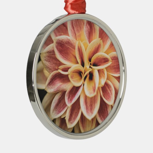 Elegant Summer Dahlia Flower (Floral Art) Metalen Ornament (Rechts)