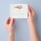 Elegant Summer Floral Wedding Invite QR Code RSVP Flyer (Hand)