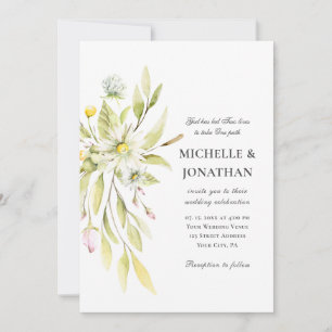 Elegant Summer Flowers Greenery Christelijk Weddin Kaart