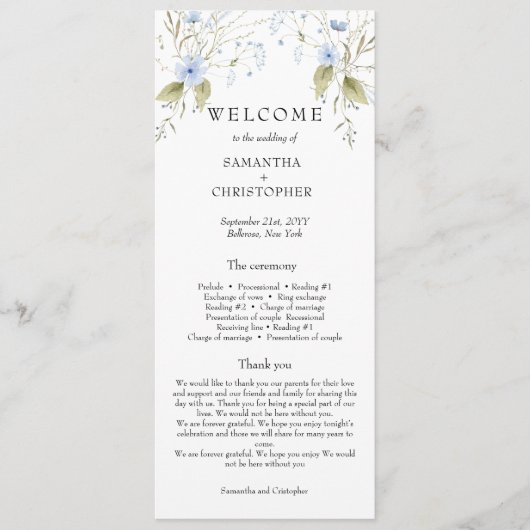 Elegant Summer Meadow Wildflowers Boho programma (Voorkant)