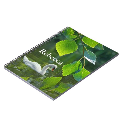 Elegant Summer Swan Notitieboek (Linkerzijde)