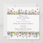 Elegant Summer Wildflower Baby shower Kaart (Voorkant)