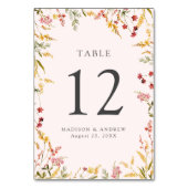 Elegant Summer Wildflower Blush Wedding Kaart (Voorkant)