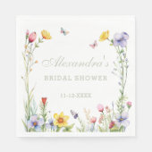 Elegant Summer Wildflower Boho Vrijgezellenfeest Servet (Voorkant)