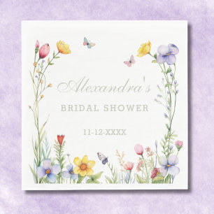 Elegant Summer Wildflower Boho Vrijgezellenfeest Servet