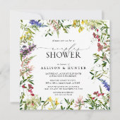 Elegant Summer Wildflower Couples Shower Kaart (Voorkant)