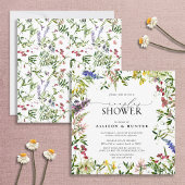 Elegant Summer Wildflower Couples Shower Kaart