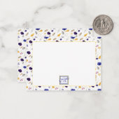Elegant Summer Wildflower Pattern Monogrammed Notitiekaartje (Voorkant / Achterkant in situ)
