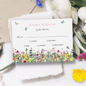 Elegant Summer Wildflower Weddenschap RSVP Kaartje