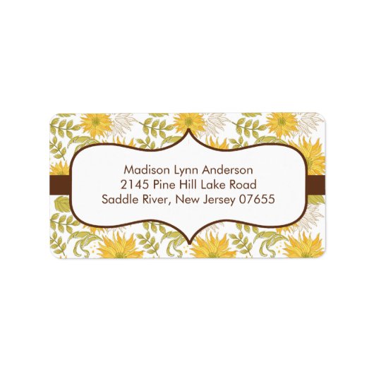 Élégant Sunflower Automne Retourner les étiquettes (Devant)
