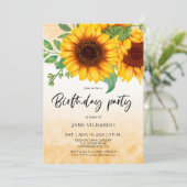 Elegant Sunflower Birthday Party Invitation (Debout devant)
