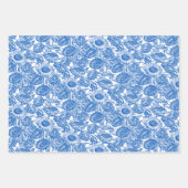 Elegant Sunflower Blue Inpakpapier Vel (Voorkant)