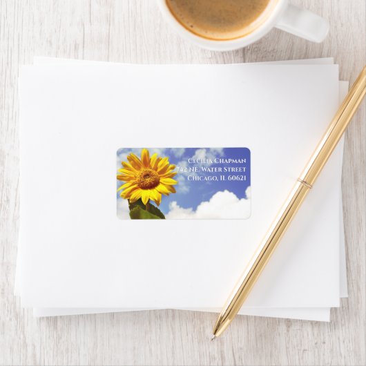 Elegant Sunflower Boho Persoonlijk retouradres Etiket (Insitu)