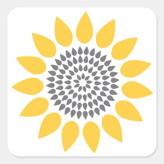 Elegant Sunflower Envelope Seal Vierkante Sticker (Voorkant)