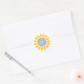 Elegant Sunflower Envelope Seal Vierkante Sticker (Envelop)