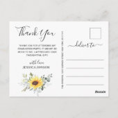 Elegant Sunflower Eucalyptus Afstuderen Hartelijk  Briefkaart (Achterkant)