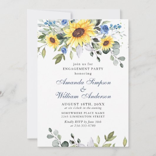 Elegant Sunflower Eucalyptus ENGAGTY Kaart (Voorkant)