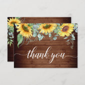 Elegant Sunflower Eucalyptus Greenery Bedankkaart (Voorkant / Achterkant)