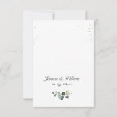 Elegant Sunflower Eucalyptus Greenery Wedding RSVP Kaartje (Achterkant)