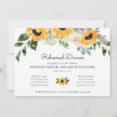 Elegant Sunflower Eucalyptus Rehearsal Dinner Kaart (Voorkant)