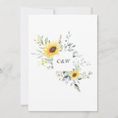 Elegant Sunflower Eucalyptus REHEARSAL DINNER Kaart (Achterkant)