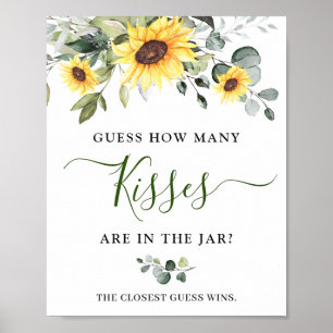 Elegant Sunflower Eucalyptus Vrijgezellenfeest Poster