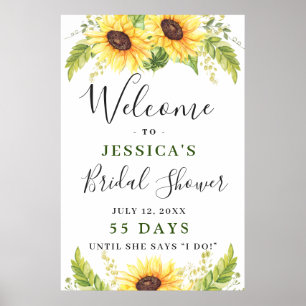 Elegant Sunflower Eucalyptus Vrijgezellenfeest Poster