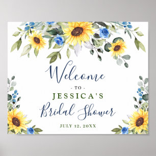 Elegant Sunflower Eucalyptus Vrijgezellenfeest Poster