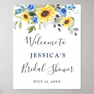 Elegant Sunflower Eucalyptus Vrijgezellenfeest Poster