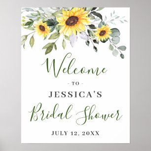 Elegant Sunflower Eucalyptus Vrijgezellenfeest Poster
