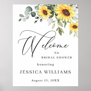 Elegant Sunflower Eucalyptus Vrijgezellenfeest Poster