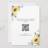 Elegant Sunflower Eucalyptus Weddenschap QR Code Kaart (Achterkant)