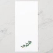 Elegant Sunflower Floral Eucalyptus Wedding Menu (Achterkant)