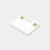 Elegant Sunflower Floral Teacher Monogrammen Post-it® Notes (Schuin)