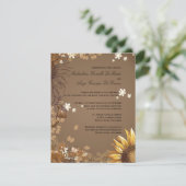 Elegant Sunflower Formal Wedding Invite Kaart (Staand voorkant)