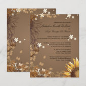 Elegant Sunflower Formal Wedding Invite Kaart (Voorkant / Achterkant)