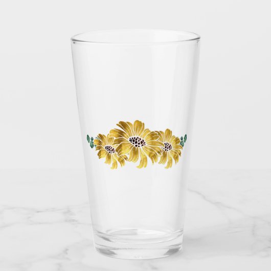 Elegant Sunflower Glass Glas (Voorkant)