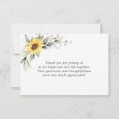 Elegant Sunflower Greenery Floral Bedankkaart (Achterkant)