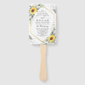 Elegant Sunflower Greenery Floral Wedding Programm Handwaaier (Voorkant)
