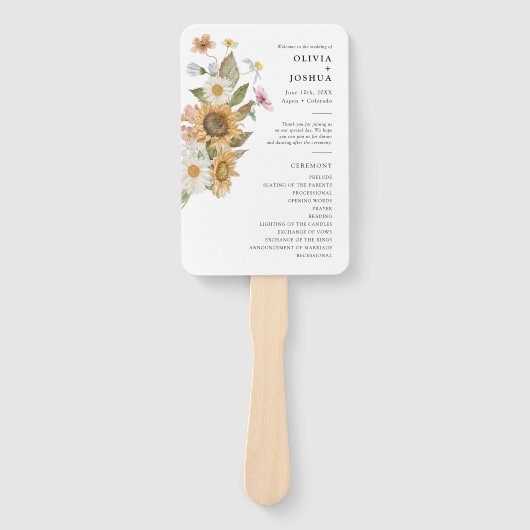 Elegant Sunflower Handwaaier (Voorkant)