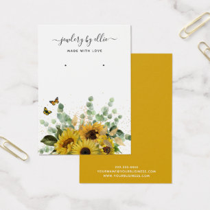 Elegant Sunflower Jewelry Earning Display Card Visitekaartje