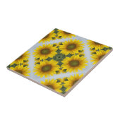 Elegant Sunflower Mosaic Pattern Ceramic Tile Tegeltje (Zijkant)
