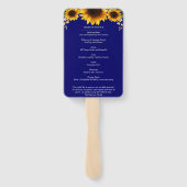 Elegant Sunflower Navy Celebration of Life Handwaaier (Achterkant)