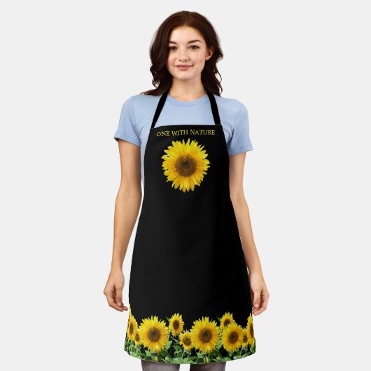 Elegant Sunflower op Black Schort (Gedragen)