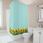 Elegant Sunflower op Light Blue Douchegordijn (In situ)