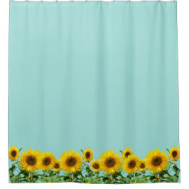 Elegant Sunflower op Light Blue Douchegordijn